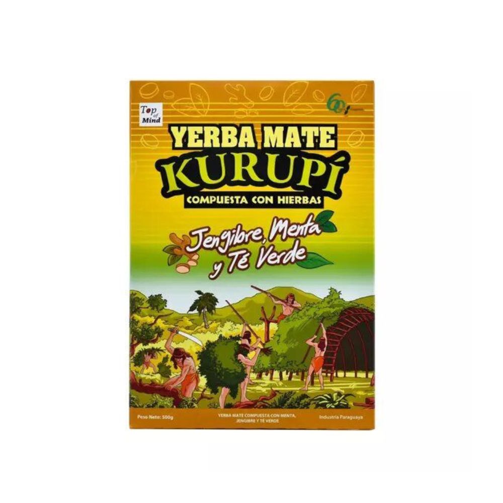 Yerba Mate Kuripi Jengibre, Menta y Te verde 500 Gr